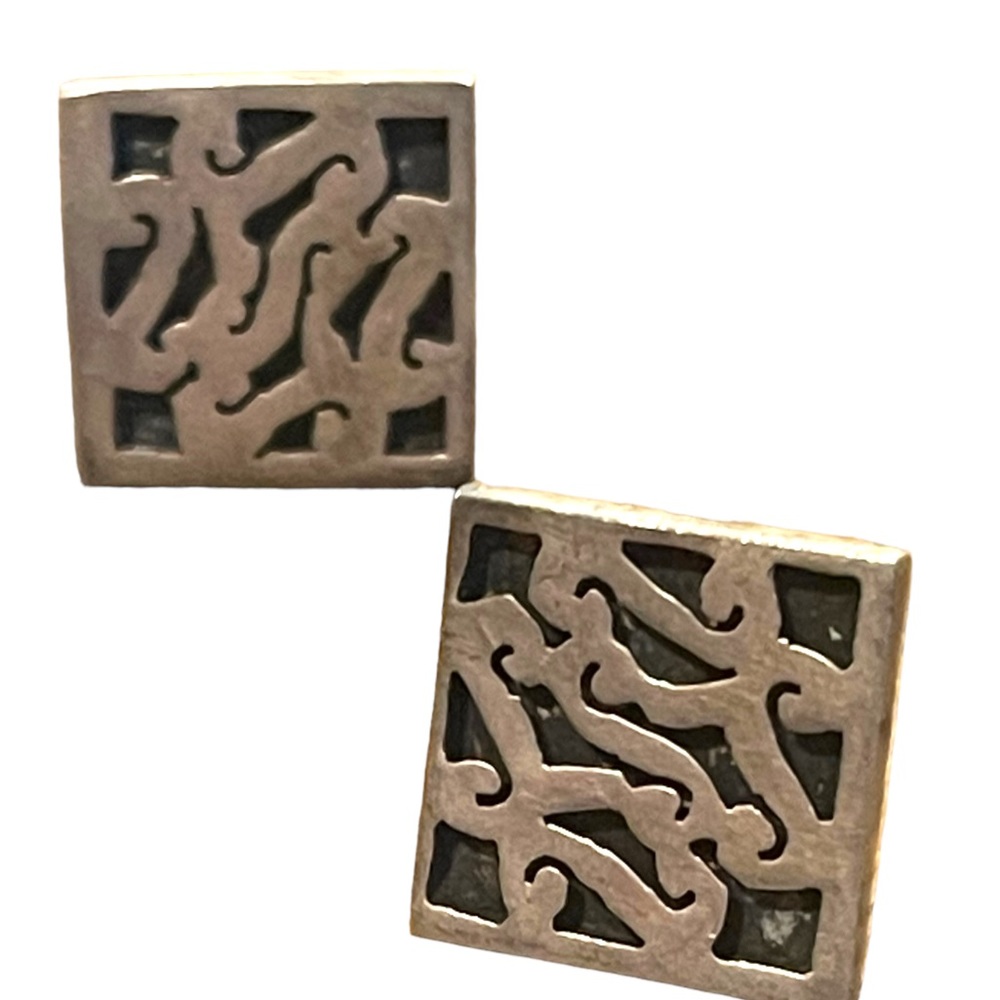 Vintage ornate sterling silver cufflinks Hecho en  Mexico JV